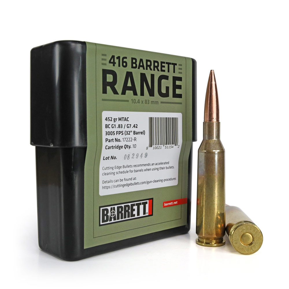 416 Barrett, CEB .452gr MTAC Range Ammo Box of 10|17222-R
