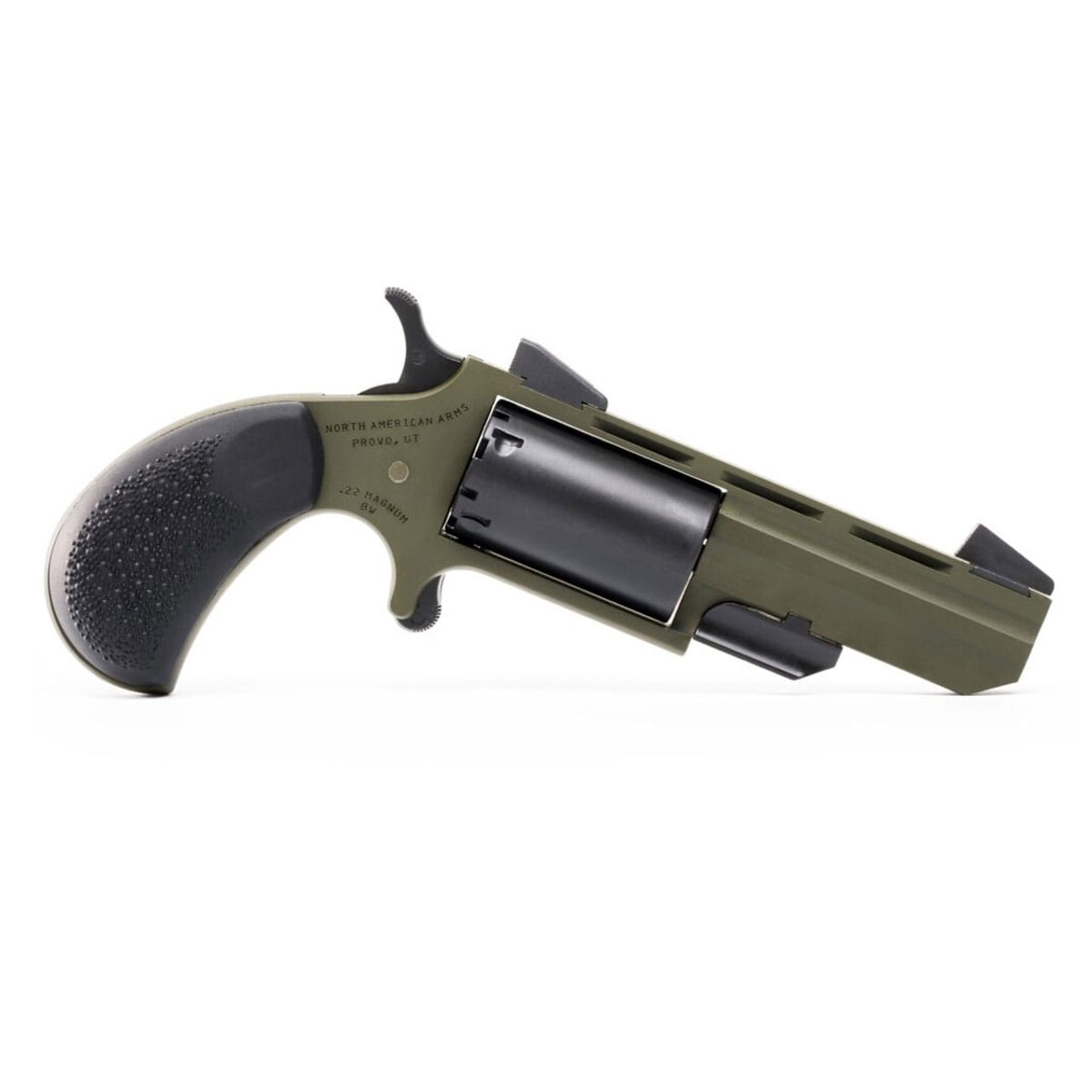 NAA The Green Huntsman, 2" Barrel, Fixed Sight - OD Green & Black  Cerakote and Black Cobblestone Rubber Grips|NAA-TGH-MB