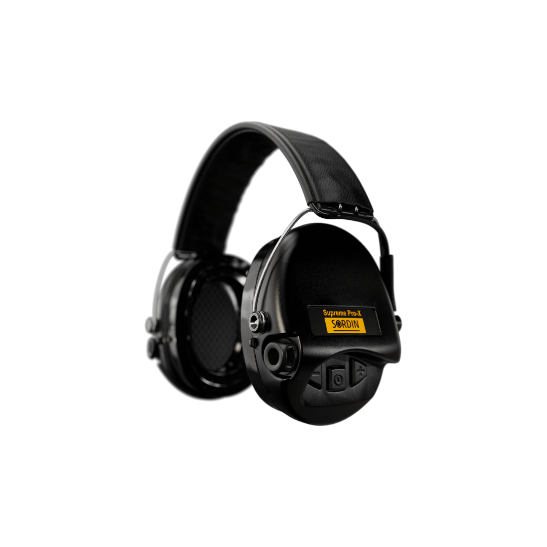 Supreme Pro-X Black with LED & gel rings. Leather headband|75302-X-13-S