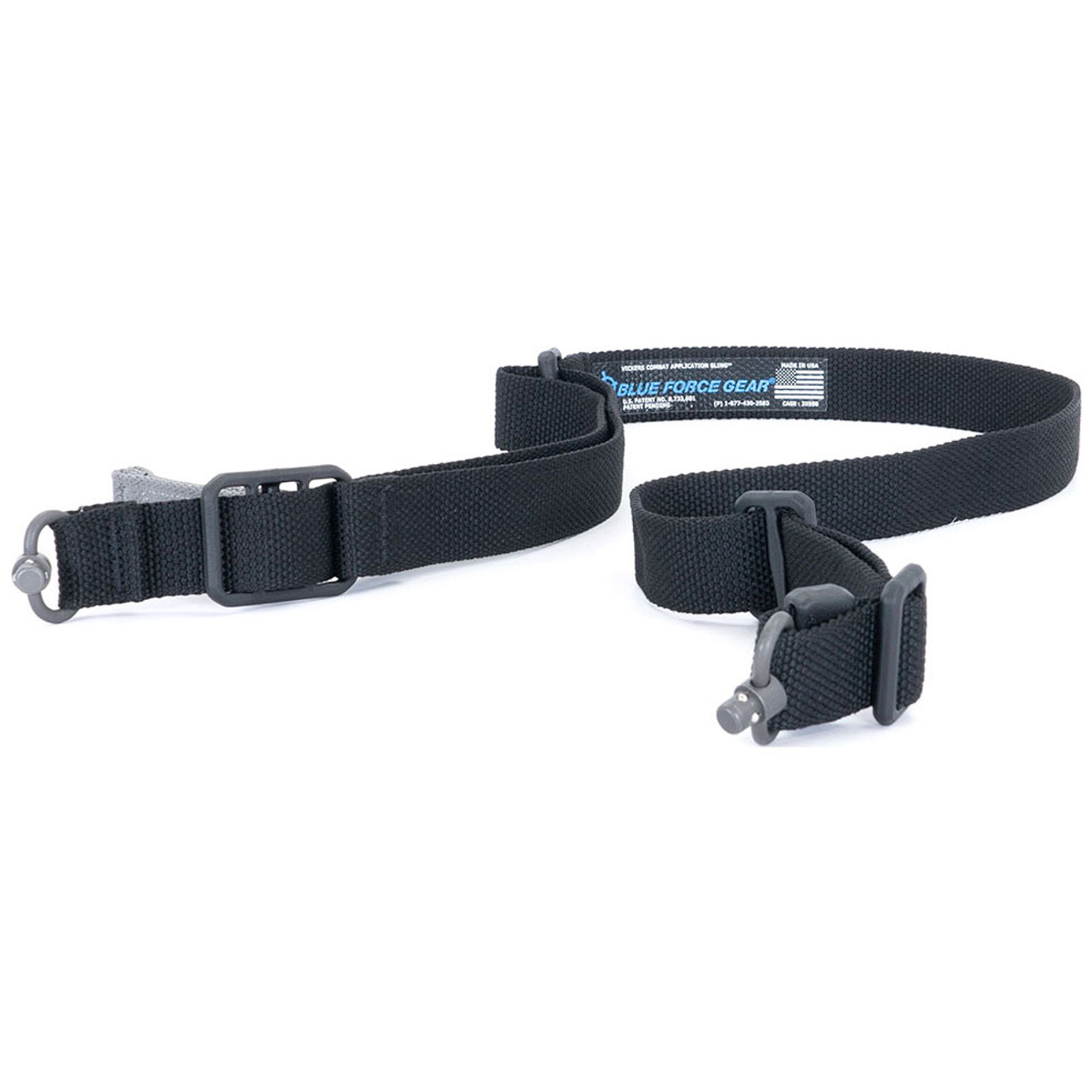 Blue Force Gear Vickers 221 Unpadded Push Button Sling Black|VCAS-2T01-PB-125-AA-BK